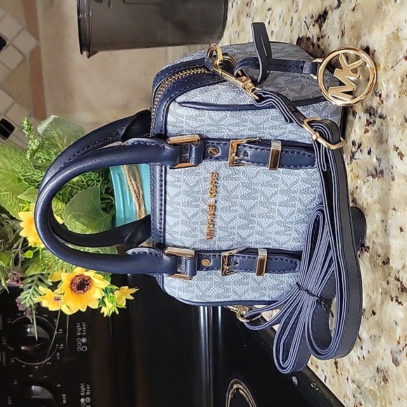 Michael Kors Blue Mini Satchel Bag - Picture 2 of 7